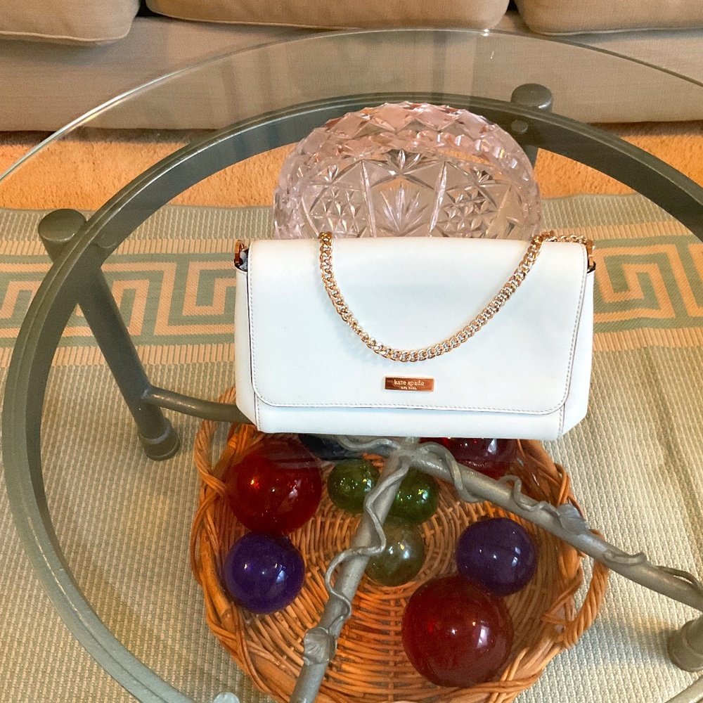 Kate Spade Lt Blue Purse With Gold Chain & Strap